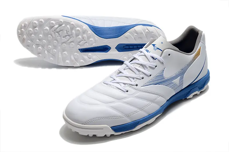 Mizuno Morelia Neo 3 TF - White/Sky Blue/Gold Accent