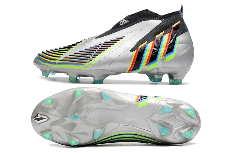 Adidas Predator Edge+ Laceless FG - Silver/Neon Green/Fiery Red