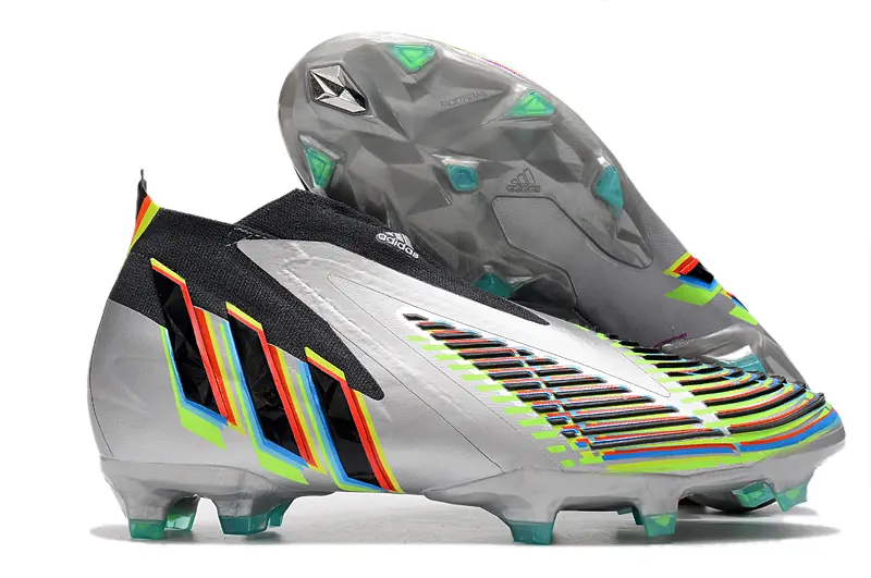 Adidas Predator Edge+ Laceless FG - Silver/Neon Green/Fiery Red