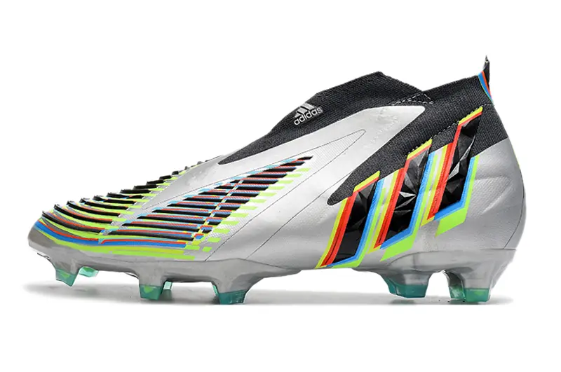 Adidas Predator Edge+ Laceless FG - Silver/Neon Green/Fiery Red