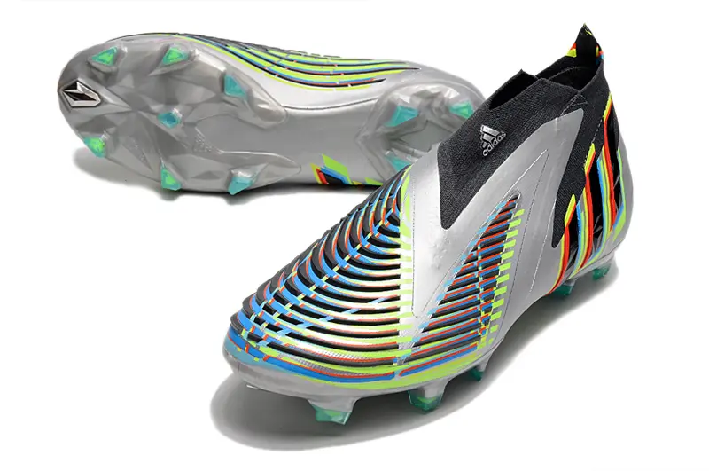 Adidas Predator Edge+ Laceless FG - Silver/Neon Green/Fiery Red