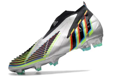 Adidas Predator Edge+ Laceless FG - Silver/Neon Green/Fiery Red