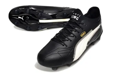 AOF x Puma King Ultimate AG Artificial Ground Soccer Cleats - Black/Ivory/Gold