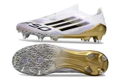 Adidas F50 Elite Laceless SG - White/Gold/Black