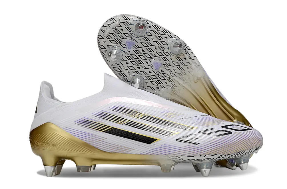 Adidas F50 Elite Laceless SG - White/Gold/Black