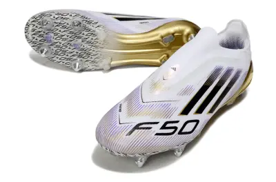 Adidas F50 Elite Laceless SG - White/Gold/Black