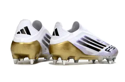 Adidas F50 Elite Laceless SG - White/Gold/Black