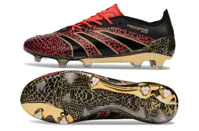 Adidas Predator 25 Elite FG - Black/Crimson Red/Metallic Gold
