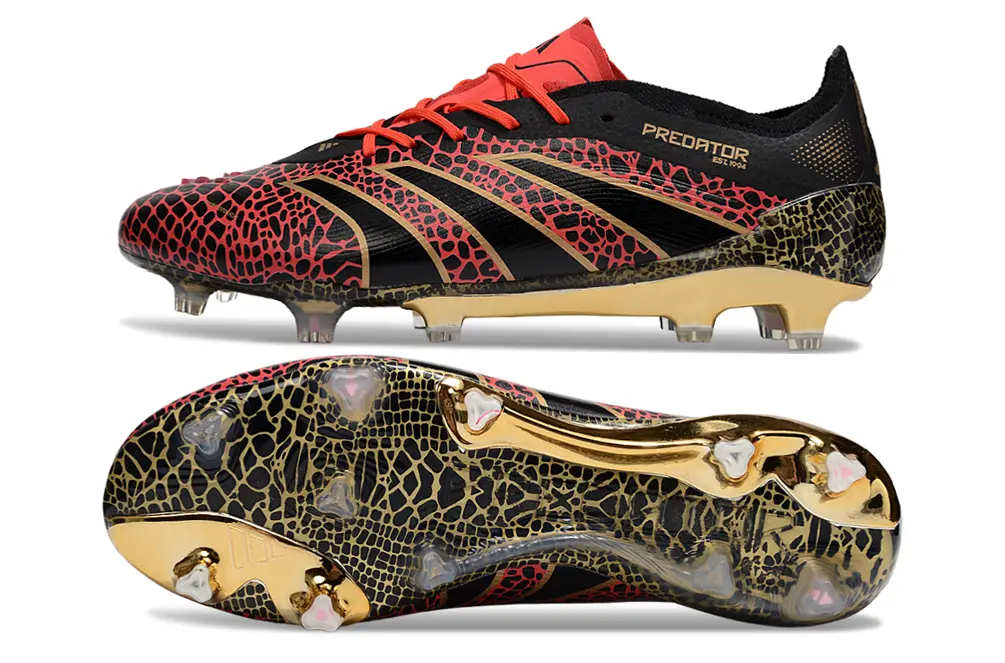 Adidas Predator 25 Elite FG - Black/Crimson Red/Metallic Gold