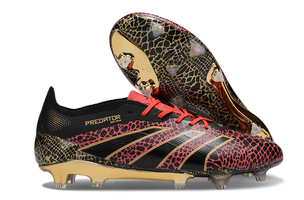 Adidas Predator 25 Elite FG - Black/Crimson Red/Metallic Gold