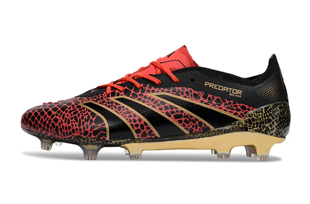 Adidas Predator 25 Elite FG - Black/Crimson Red/Metallic Gold