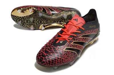 Adidas Predator 25 Elite FG - Black/Crimson Red/Metallic Gold