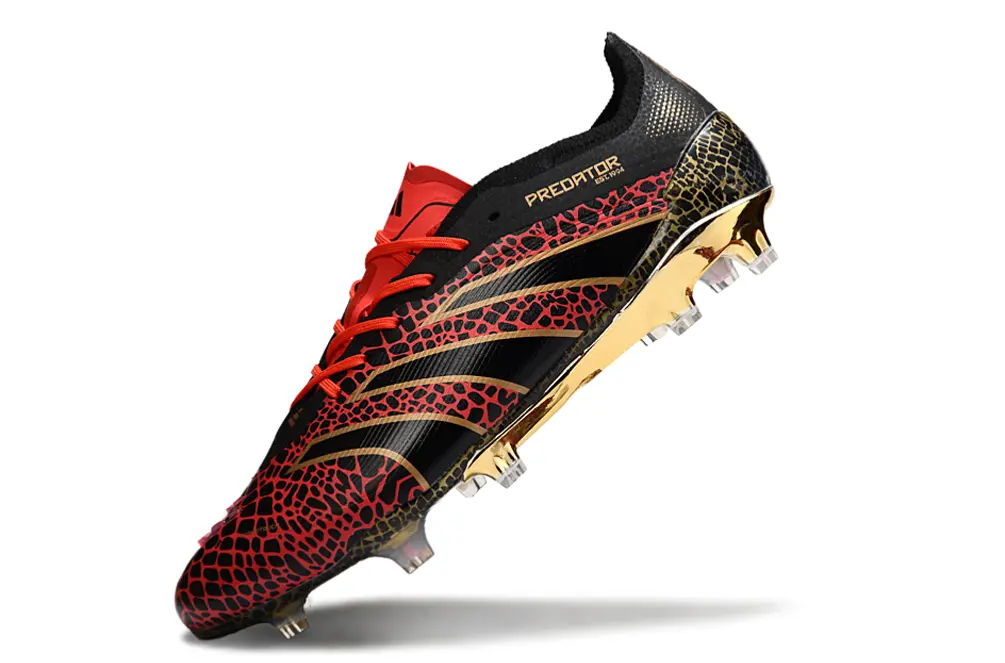 Adidas Predator 25 Elite FG - Black/Crimson Red/Metallic Gold