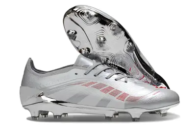 Adidas Predator 25 Elite FG - Silver/Crimson Red/Metallic Grey