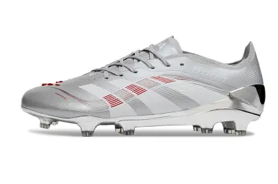 Adidas Predator 25 Elite FG - Silver/Crimson Red/Metallic Grey