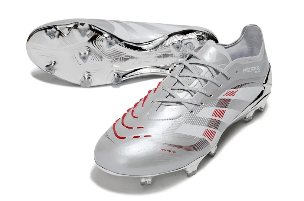 Adidas Predator 25 Elite FG - Silver/Crimson Red/Metallic Grey