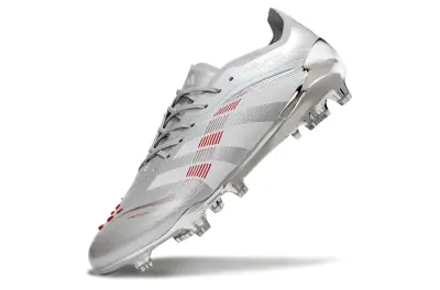 Adidas Predator 25 Elite FG - Silver/Crimson Red/Metallic Grey