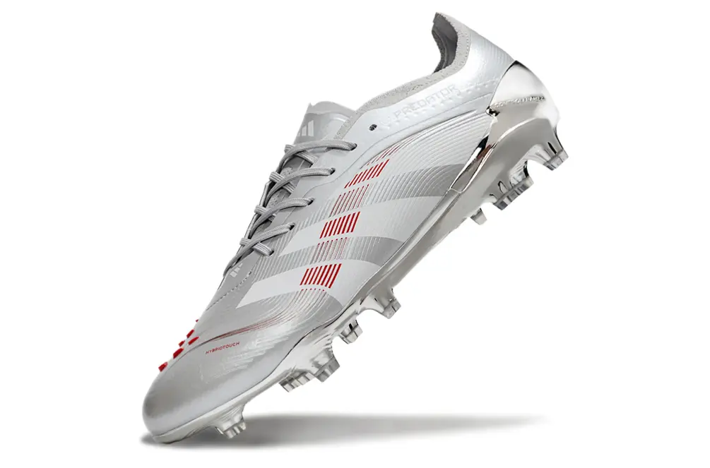 Adidas Predator 25 Elite FG - Silver/Crimson Red/Metallic Grey