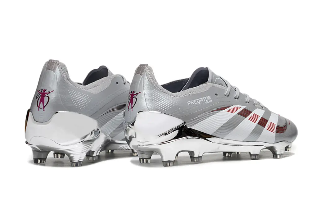 Adidas Predator 25 Elite FG - Silver/Crimson Red/Metallic Grey