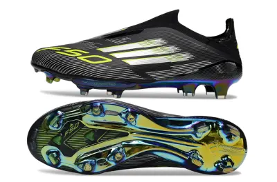 Adidas F50+ Laceless Lightstrike Pro FG - Black/Vibrant Yellow/Rainbow Iridescent