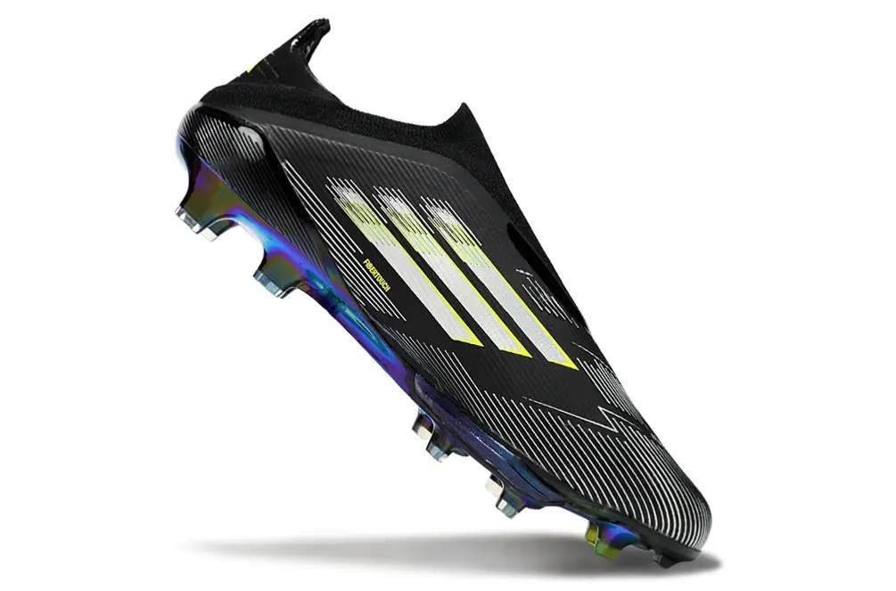 Adidas F50+ Laceless Lightstrike Pro FG - Black/Vibrant Yellow/Rainbow Iridescent