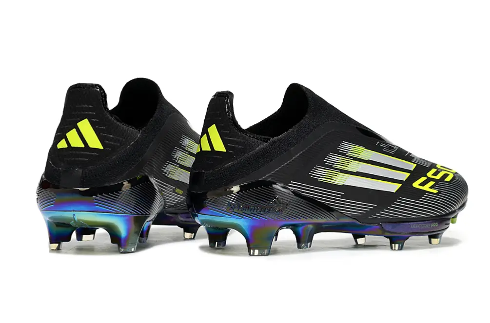 Adidas F50+ Laceless Lightstrike Pro FG - Black/Vibrant Yellow/Rainbow Iridescent