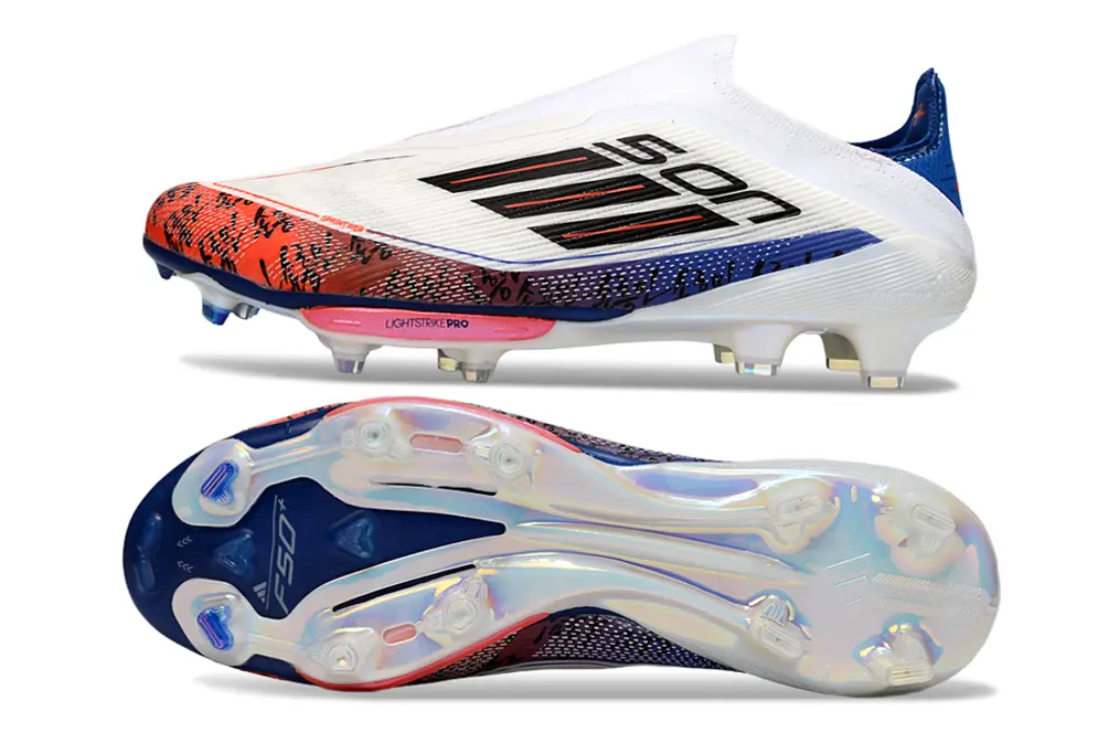 Son x Adidas F50+ Laceless Lightstrike Pro FG - White/Vivid Red/Deep Blue