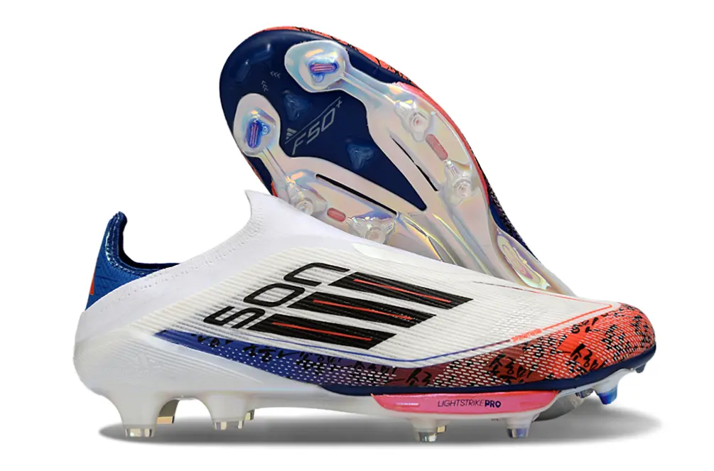 Son x Adidas F50+ Laceless Lightstrike Pro FG - White/Vivid Red/Deep Blue