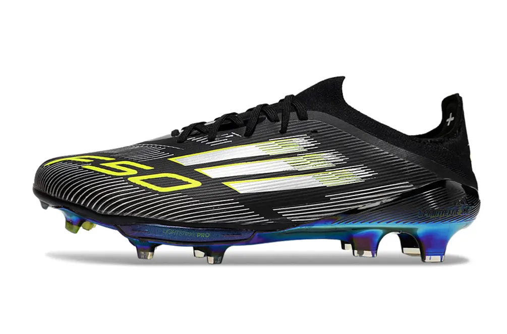 Adidas F50+ Lightstrike Pro FG - Black/Neon Yellow/Iridescent Blue