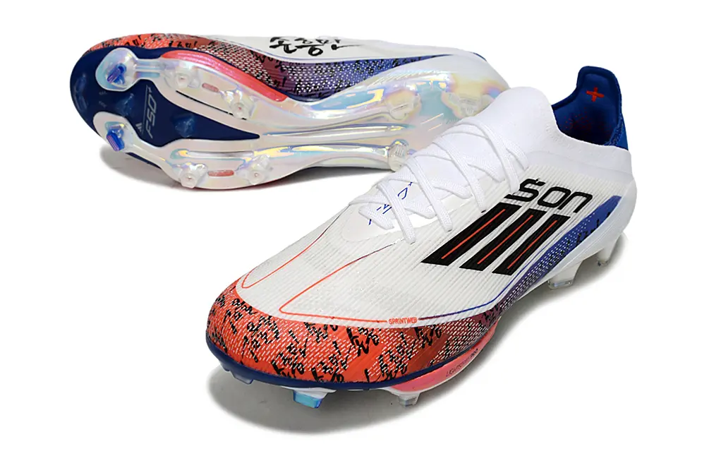 Son x Adidas F50+ Lightstrike Pro FG - White/Fiery Red/Deep Blue