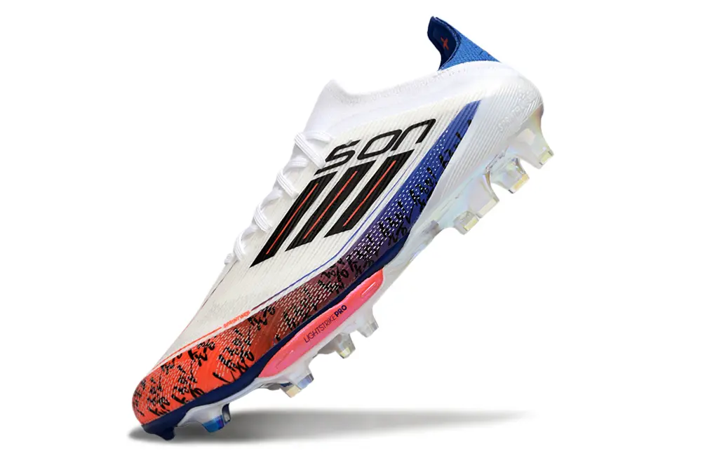 Son x Adidas F50+ Lightstrike Pro FG - White/Fiery Red/Deep Blue