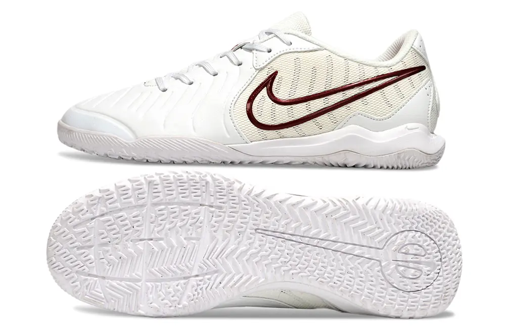 Nike Tiempo Legend 10 Academy IC - White/Creamy White/Burgundy Red