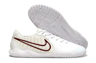 Nike Tiempo Legend 10 Academy IC - White/Creamy White/Burgundy Red