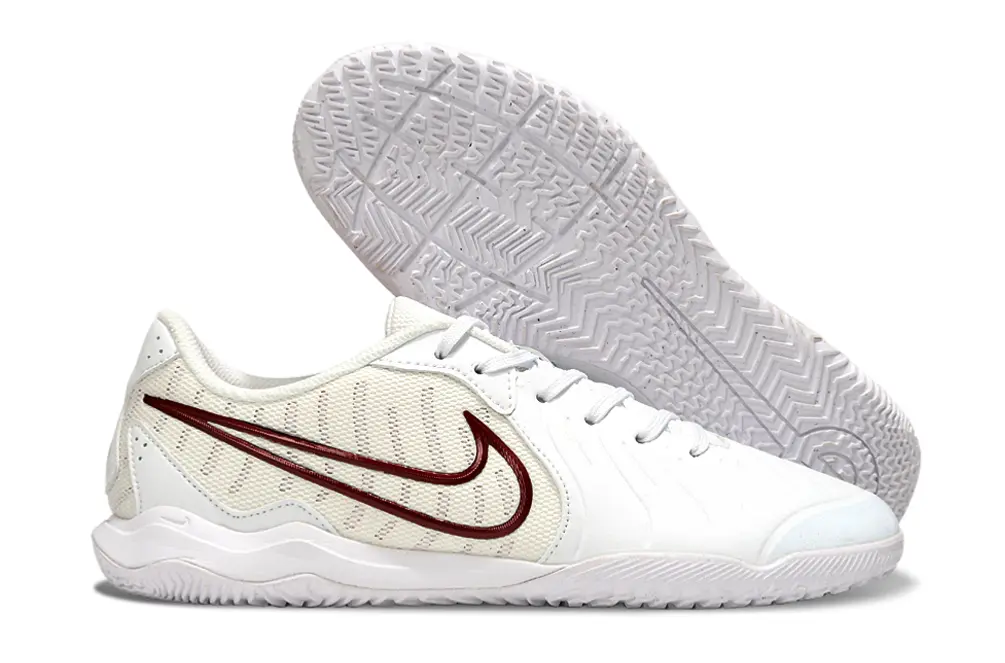 Nike Tiempo Legend 10 Academy IC - White/Creamy White/Burgundy Red