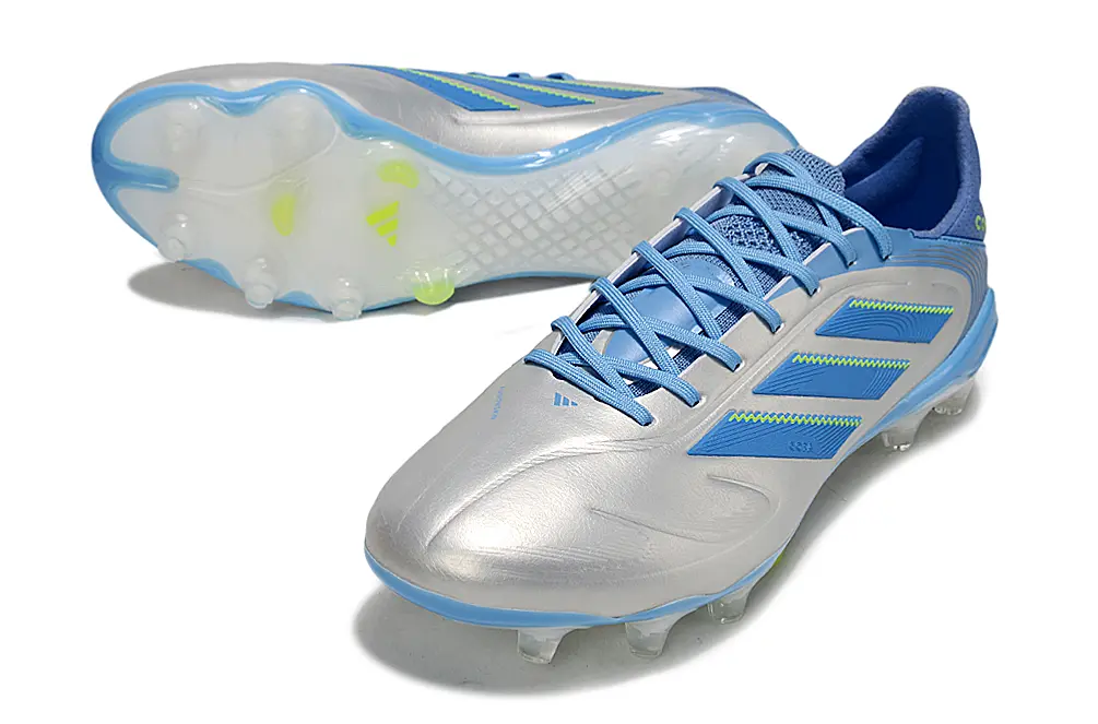 Adidas Copa Pure 3 Elite FG - Silver/Sky Blue/Lime Green