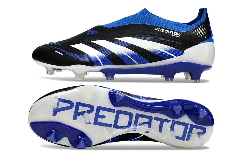 Adidas Predator 25 Elite Laceless FG - Black/Electric Blue/White