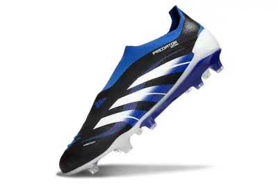Adidas Predator 25 Elite Laceless FG - Black/Electric Blue/White