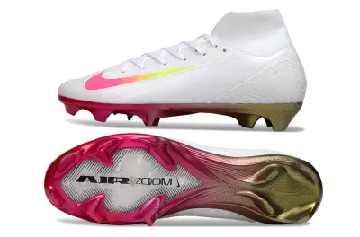 Nike Air Zoom Mercurial Superfly 10 Elite FG - White/Neon Pink/Sparkling Gold