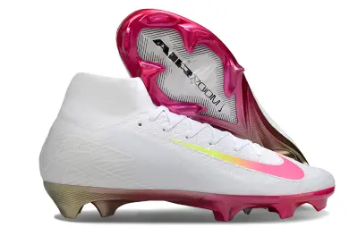 Nike Air Zoom Mercurial Superfly 10 Elite FG - White/Neon Pink/Sparkling Gold