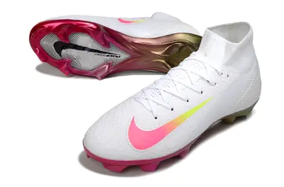 Nike Air Zoom Mercurial Superfly 10 Elite FG - White/Neon Pink/Sparkling Gold