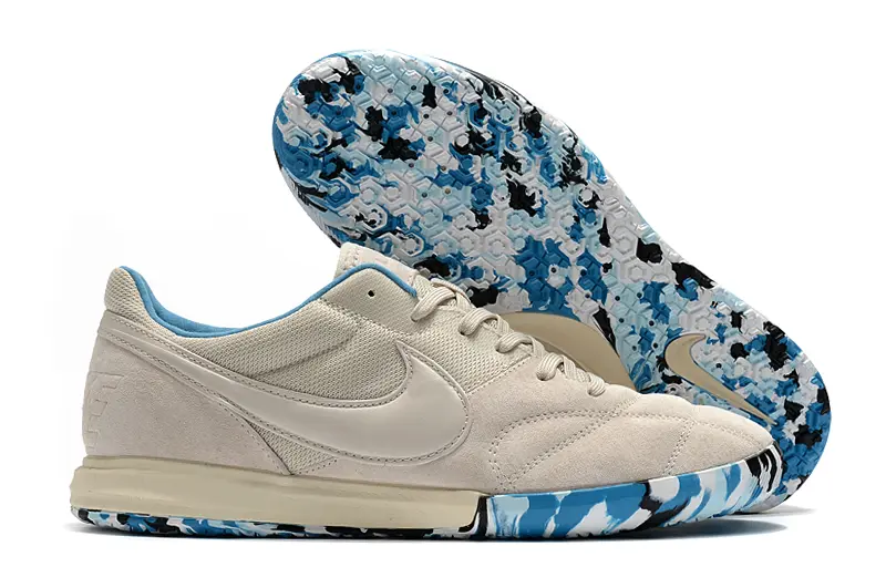 Nike Premier 2 Sala IC - Beige/Aqua Blue/White