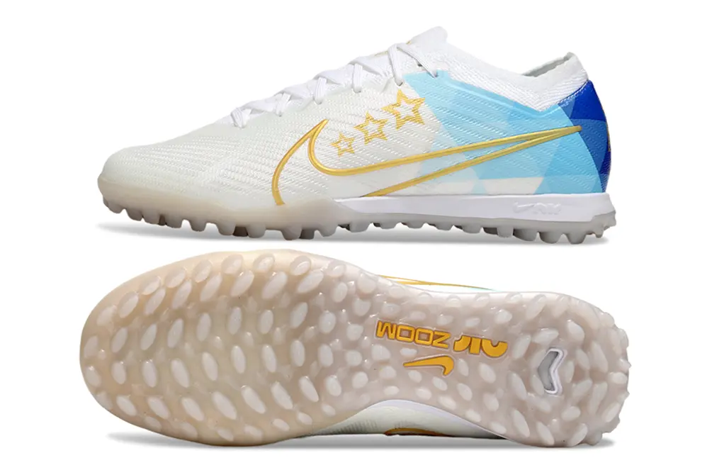 Nike Air Zoom Mercurial Vapor 15 Elite TF - White/Sky Blue/Golden Yellow