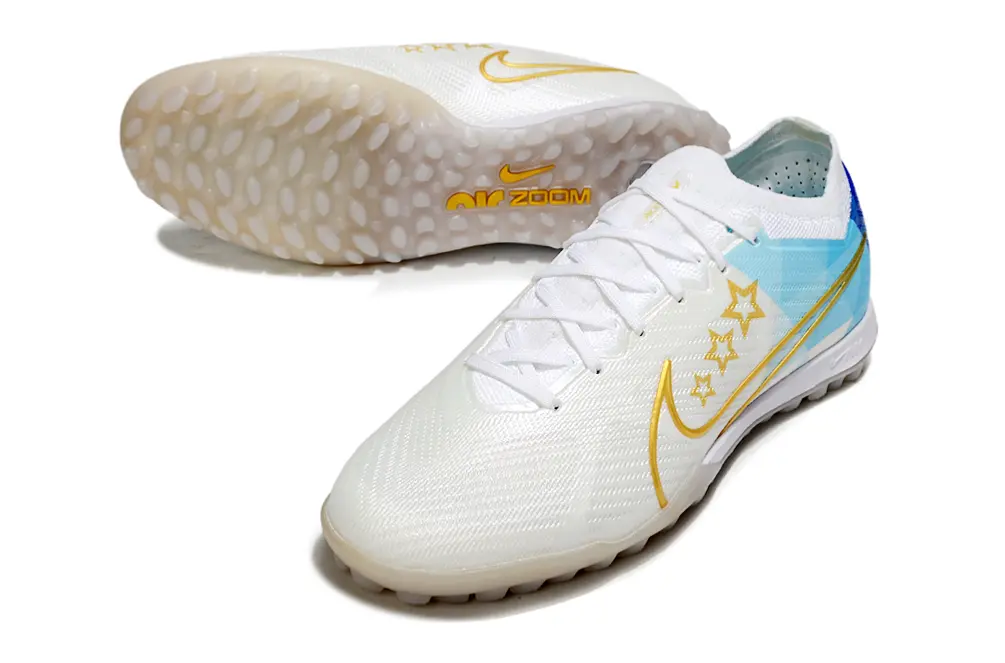 Nike Air Zoom Mercurial Vapor 15 Elite TF - White/Sky Blue/Golden Yellow