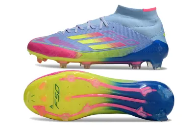 Adidas F50 Elite Mid FG - Blue/Neon Pink/Sunny Yellow