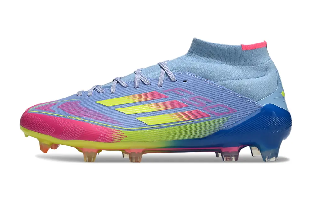 Adidas F50 Elite Mid FG - Blue/Neon Pink/Sunny Yellow