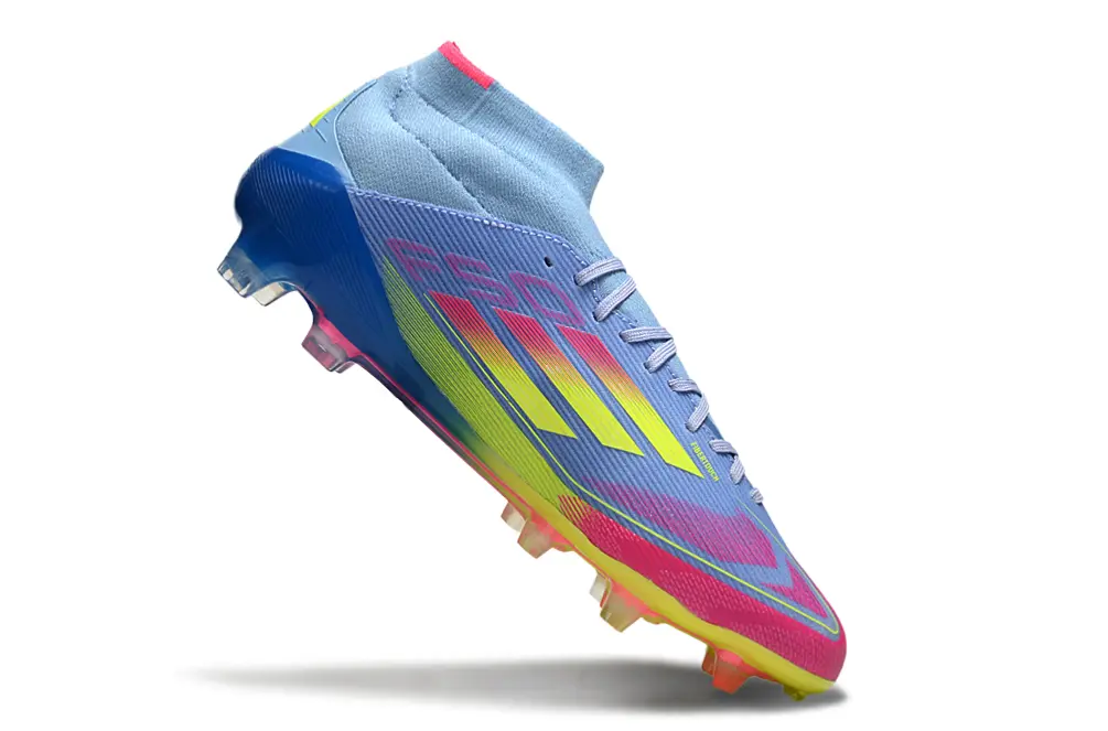 Adidas F50 Elite Mid FG - Blue/Neon Pink/Sunny Yellow