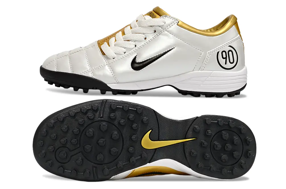 Nike Total 90 III TF - White/Metallic Gold/Black