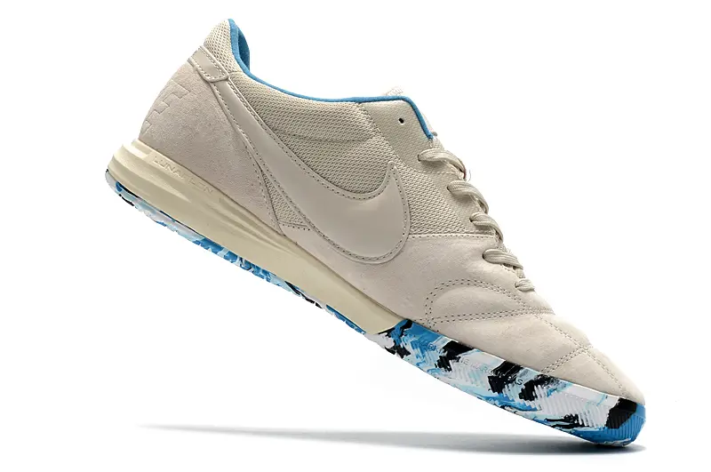 Nike Premier 2 Sala IC - Beige/Aqua Blue/White