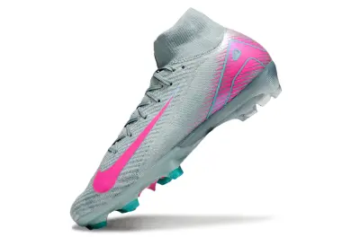 Nike Air Zoom Mercurial Superfly 10 Elite FG - Gray/Neon Pink/Aqua Blue