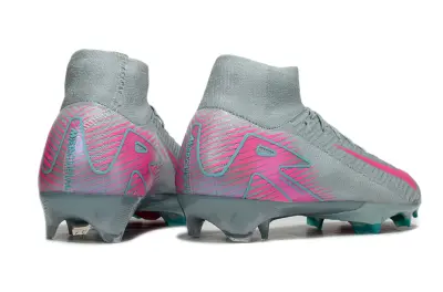 Nike Air Zoom Mercurial Superfly 10 Elite FG - Gray/Neon Pink/Aqua Blue